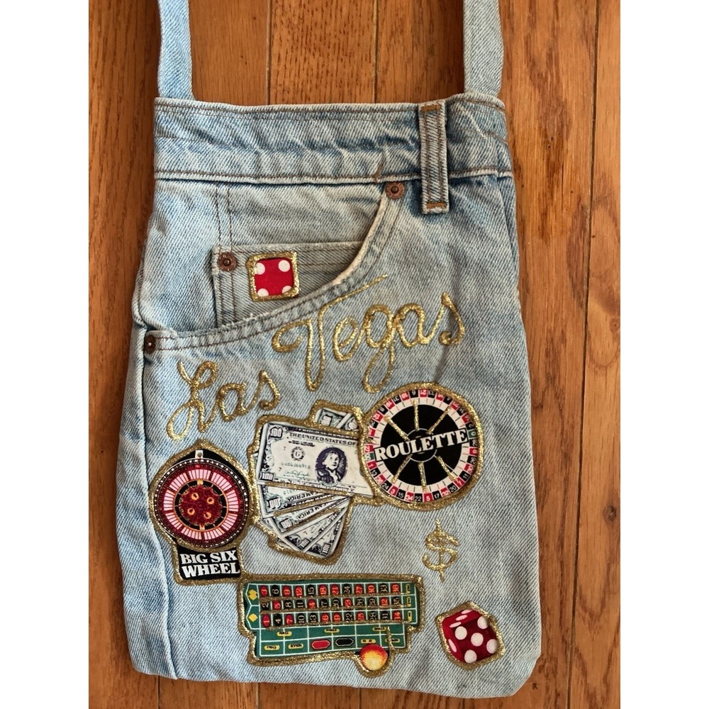 Las Vegas Vintage UNIQUE Hand Crafted Jean Shoulder Bag Made from Levi's 550